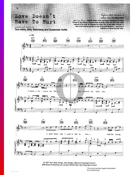 Love Doesn't Have To Hurt Sheet Music