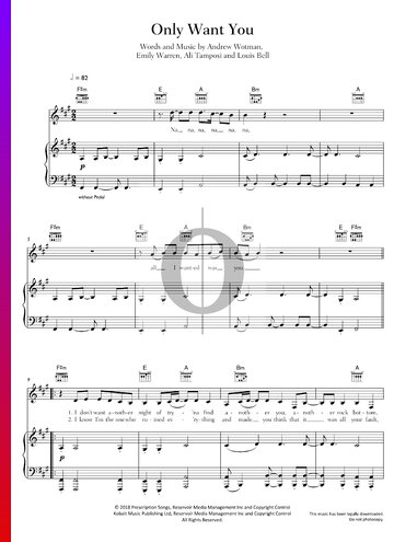 Only Want You Sheet Music