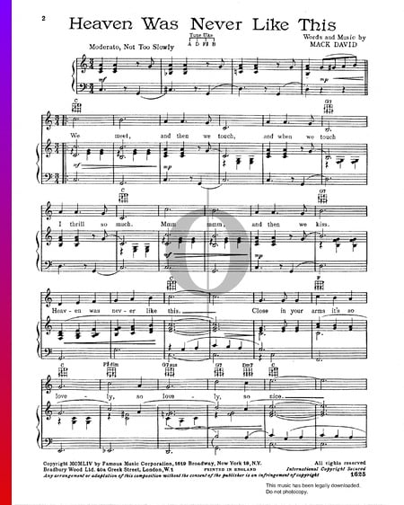 Heaven Was Never Like This Musik-Noten