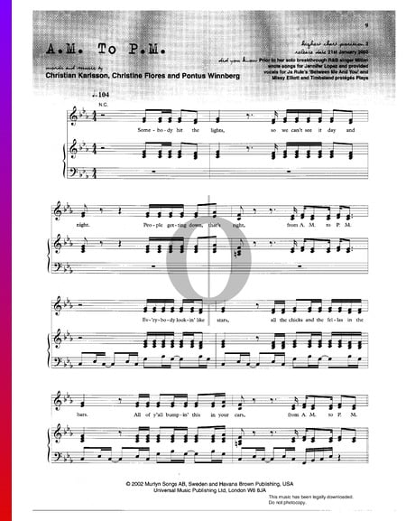 AM To PM Sheet Music