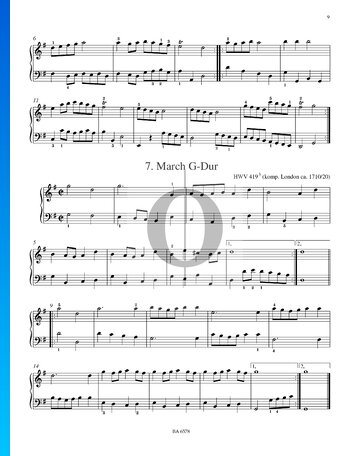 March G-Dur, HWV 419/3 Musik-Noten