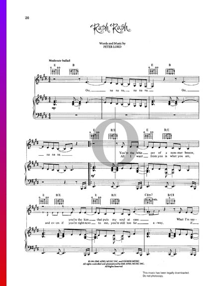 Rush Rush Musik-Noten