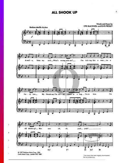 All Shook Up Sheet Music