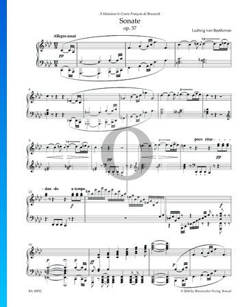 Partition Sonate n°23 (l’Appassionata), Op. 57: 1. Allegro assai