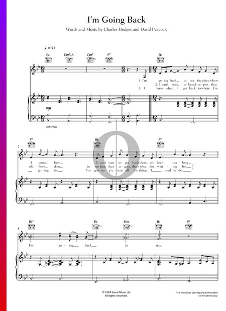 I'm Going Back Musik-Noten