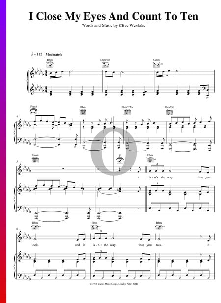 I Close My Eyes And Count To Ten Sheet Music