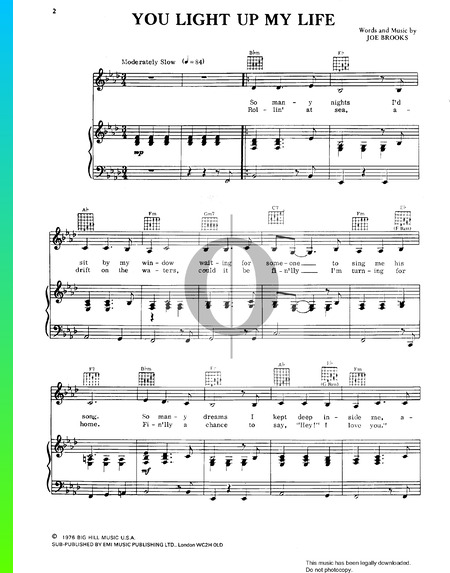 You Light Up My Life Musik-Noten
