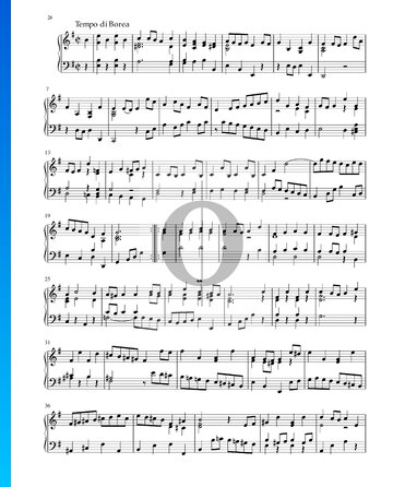 Partita en mi menor, BWV 1002: 7. Tempo di Borea Partitura