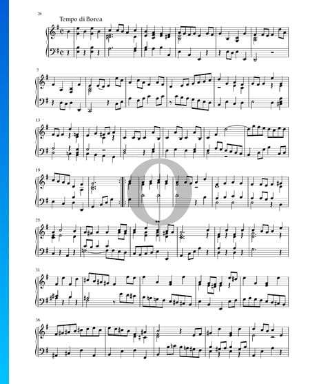 Partita in e-Moll, BWV 1002: 7. Tempo di Borea Musik-Noten