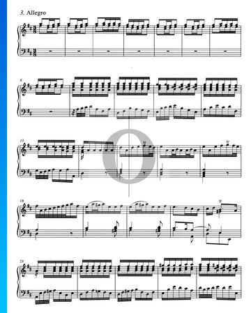 Concerto in D-Dur, BWV 972: 3. Allegro Musik-Noten