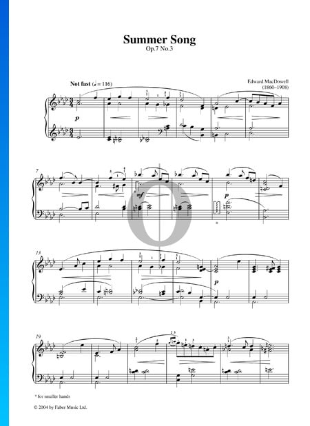 Summer Song, Op. 7 Nr. 3 Musik-Noten