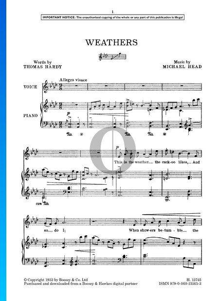 Weathers Sheet Music