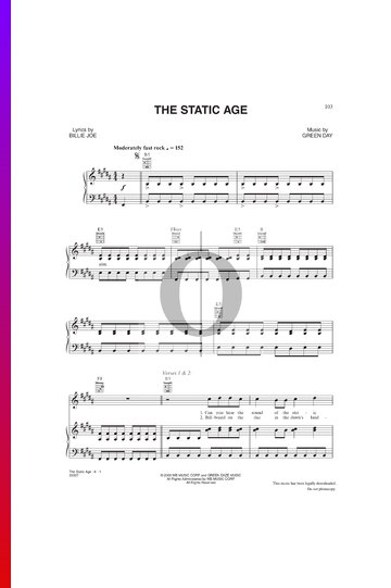 The Static Age Sheet Music