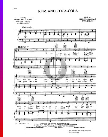 Rum and Coca-Cola Sheet Music