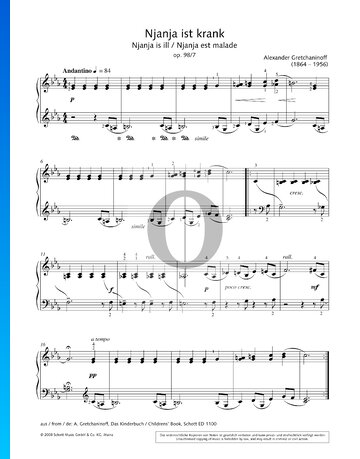 Children's Book, Op. 98 No. 7: Njanja Is ill Musik-Noten