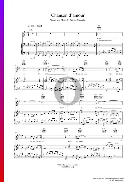 Chanson D'amour Sheet Music