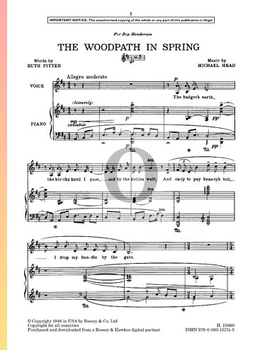 The Woodpath in Spring Partitura