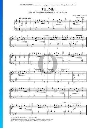 The Young Person’s Guide to the Orchestra (Theme) Partitura