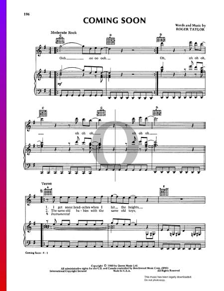 Coming Soon Musik-Noten