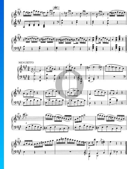 Klaviersonate Nr. 11 A-Dur, KV 331 (300i): 2. Menuetto