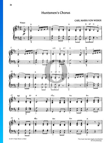 Der Jägerchor, Op. 77 Musik-Noten