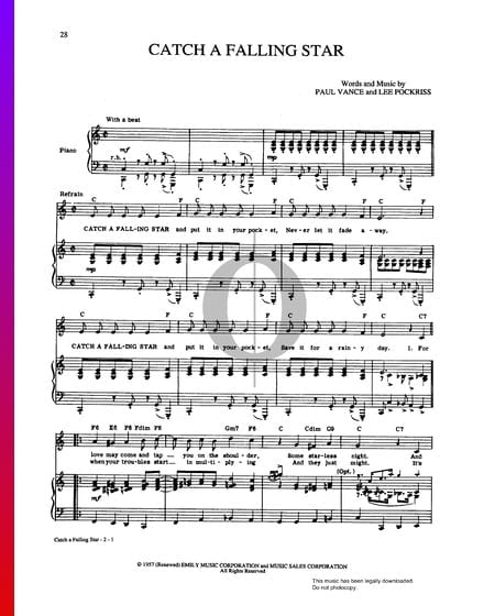 Catch A Falling Star Sheet Music