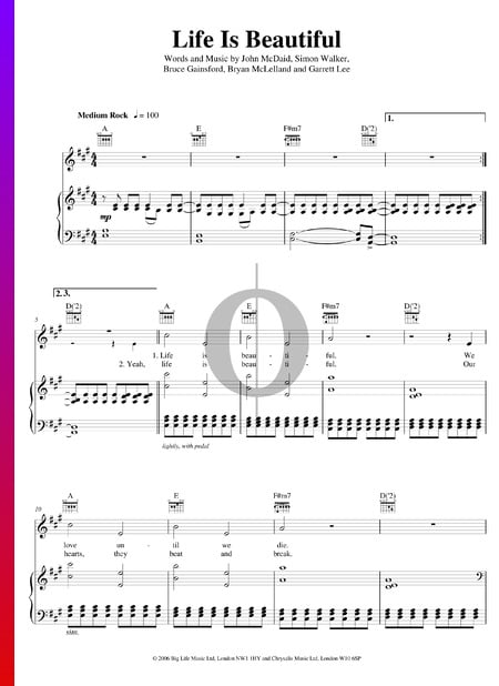 Life Is Beautiful Sheet Music
