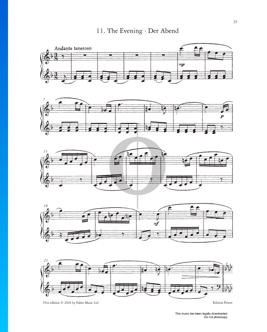 The Evening, Op. 65 No. 11 (Sergei Prokofiev) Piano Sheet Music - OKTAV