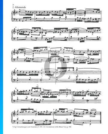 Partita 3, BWV 827: 2. Allemande Partitura