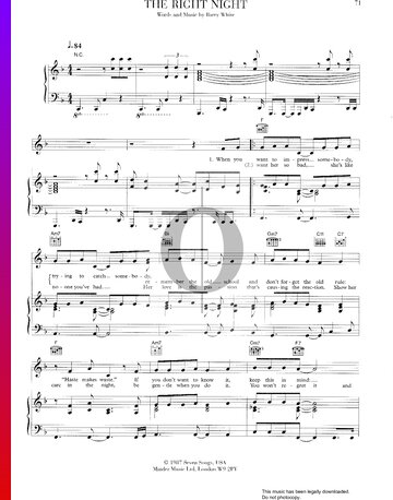 The Right Night Sheet Music