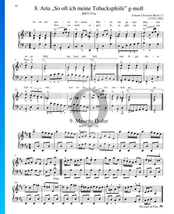 Aria en sol menor, BWV 515a Partitura