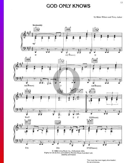 God Only Knows Sheet Music