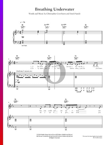 Breathing Underwater Sheet Music