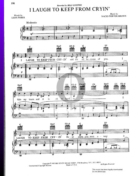 I Laugh To Keep From Cryin' Sheet Music