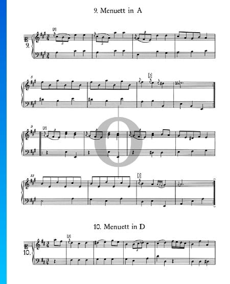 Menuett in D-Dur, Nr. 10 Musik-Noten