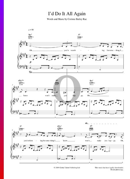 I'd Do It All Again Musik-Noten