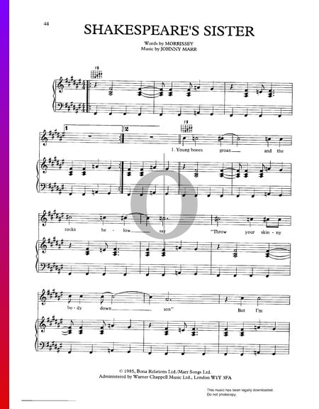 Shakespeare's Sister Musik-Noten
