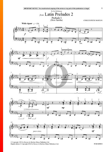 Latin Preludes 2: Prelude 1 (Slow Samba) Musik-Noten