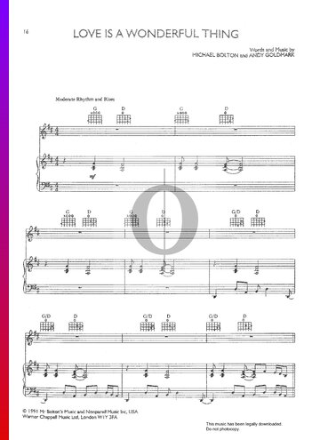 Love Is A Wonderful Thing Sheet Music