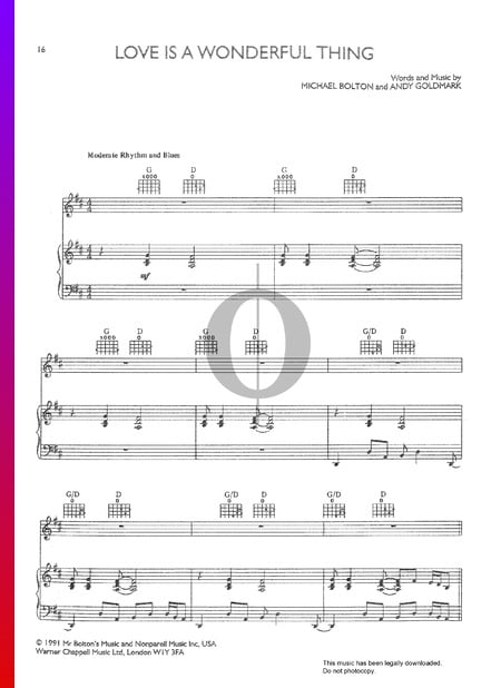 Love Is A Wonderful Thing Partitura