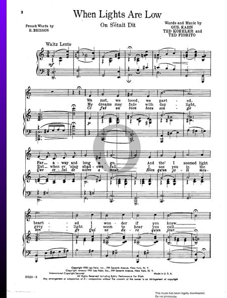 When Lights Are Low Sheet Music