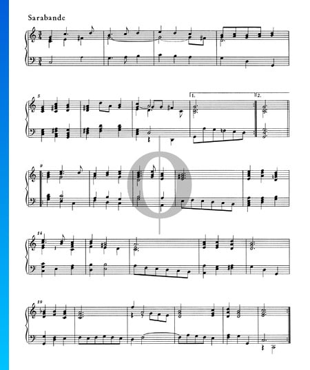 Suite en Do Majeur, HWV 443: 4. Sarabande Partition