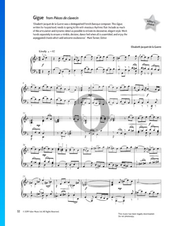 Pièces de clavecin: Gigue Sheet Music