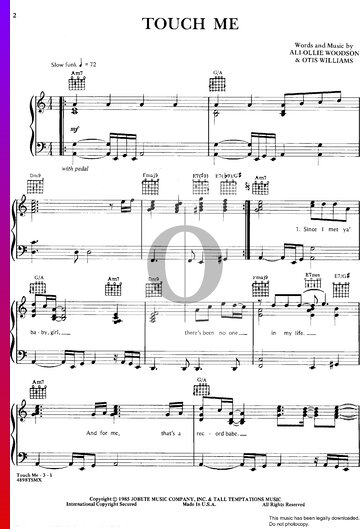 Touch Me Partitura