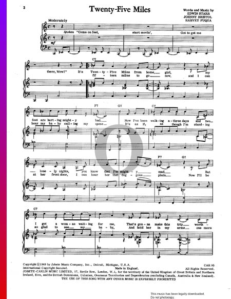 Twenty Five Miles Partitura