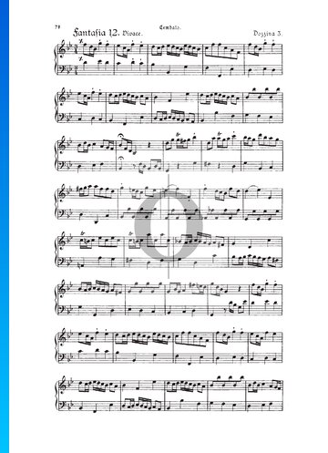Fantasia, Douzaine III No.12: Allegro, TWV 33:36 Spartito