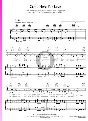 Came Here For Love Sheet Music