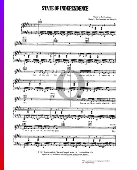 State Of Independence Musik-Noten