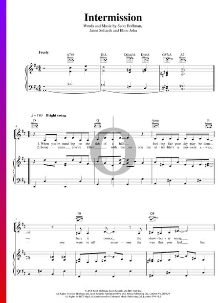 Intermission Musik-Noten