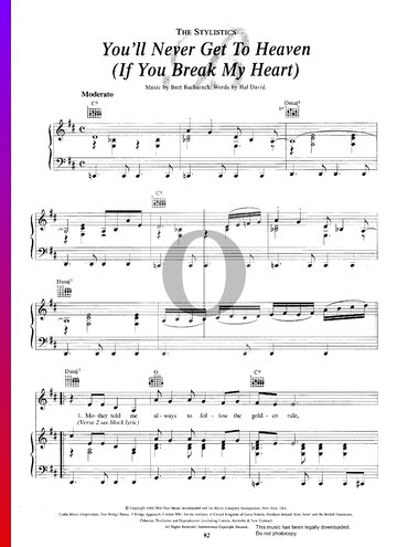 You'll Never Get To Heaven (If You Break My Heart) Partitura